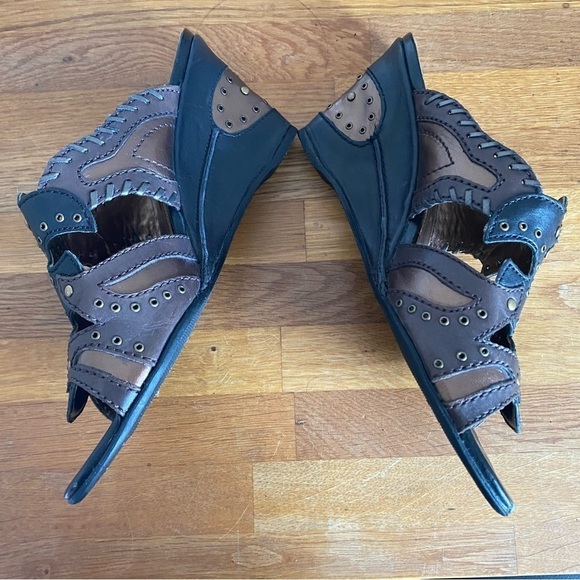 Vintage Infinity Women Leather Slip On High Heel Sandals Size 8 - Picture 4 of 8